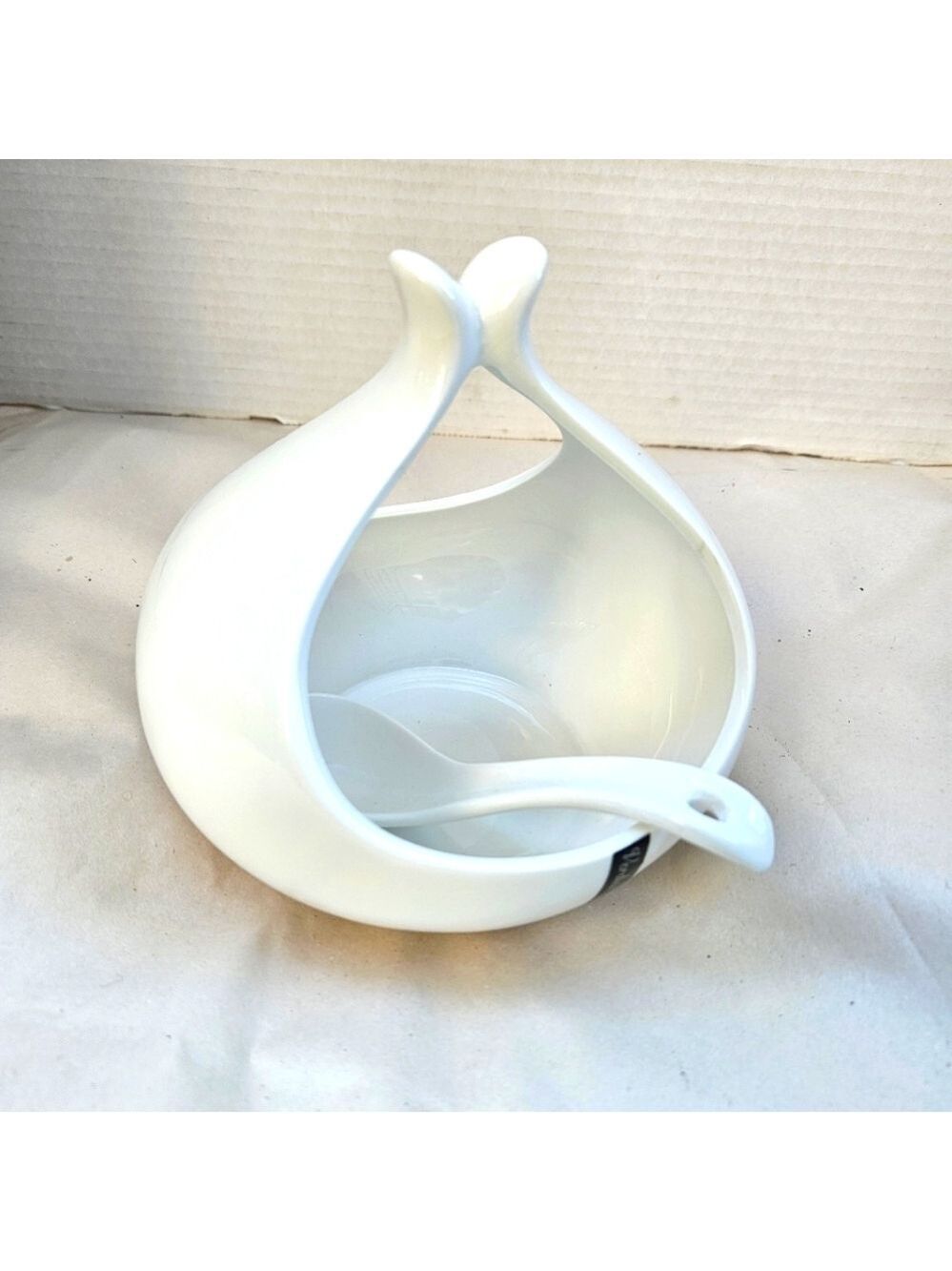 MCM Verdici Design Porcelain Gravy Boat with Spoon